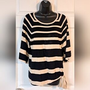 Dressbarn Black & Tan Striped Sweater